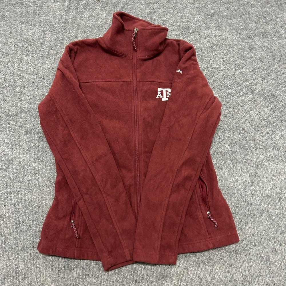 Columbia Fleece Jacket Womens Size M Maroon Texas A&M Full Zip Outdoor College
